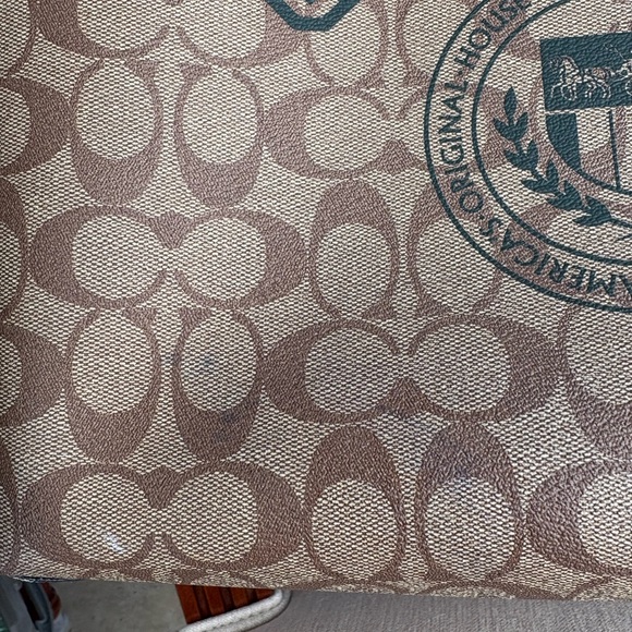 Coach Green and Brown Signature “collegiate” Tote - Picture 6 of 6